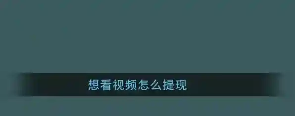 想看视频提现